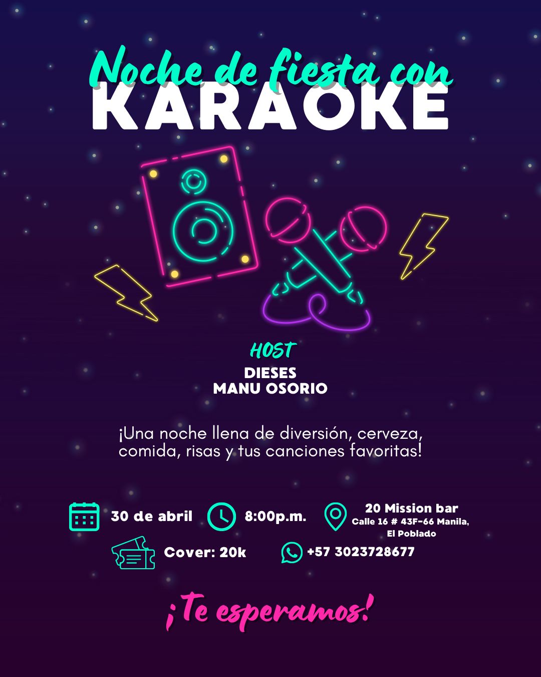 Noche de fiesta con Karaoke