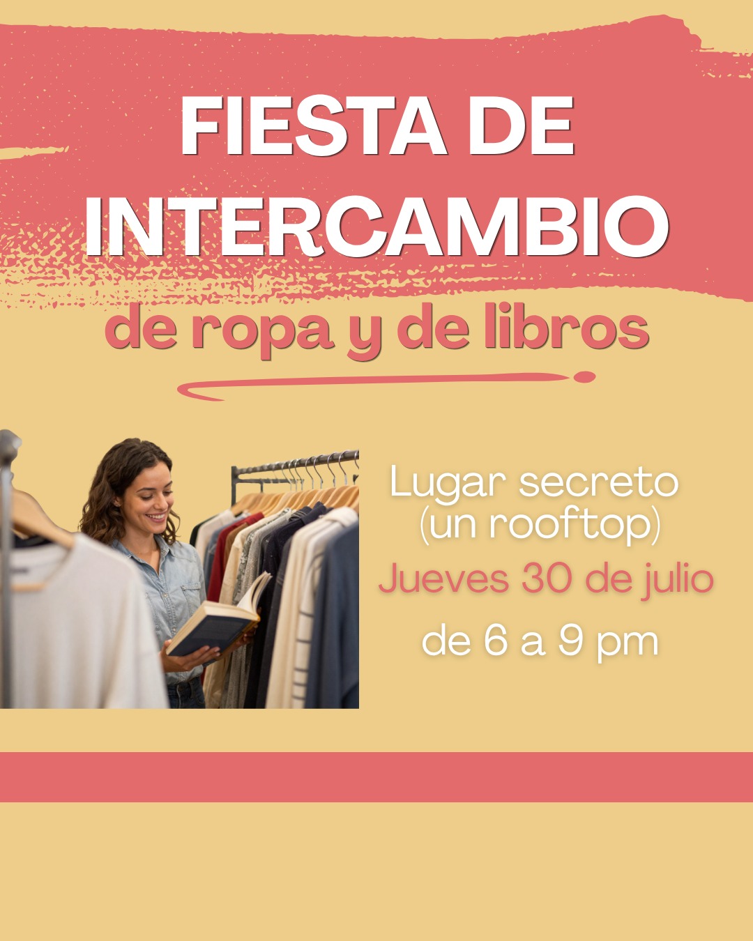Fiesta de intercambio de ropa y de libros